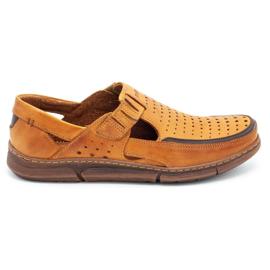 Polbut Sapatos de verão masculino abertos J73L vermelho marrom 1
