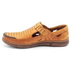 Polbut Sapatos de verão masculino abertos J73L vermelho marrom 2