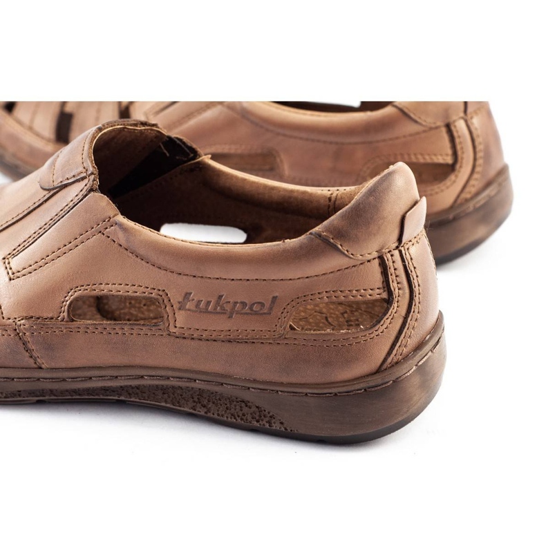 ŁUKPOL Sapatos abertos masculinos 978 para marrom verão 1