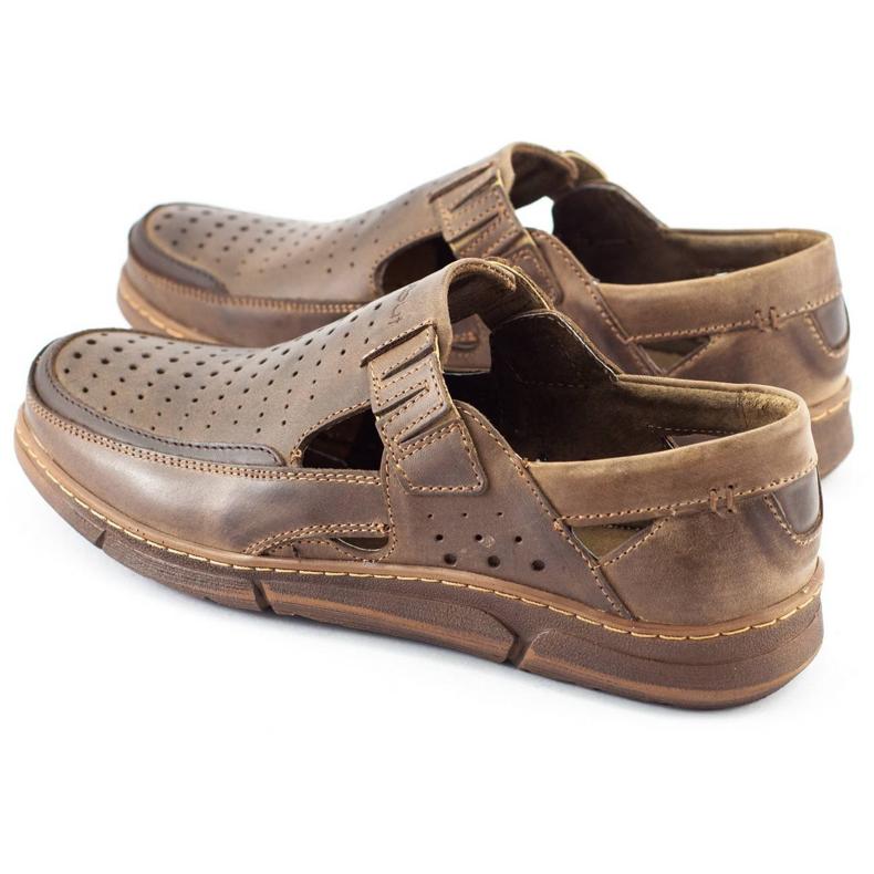 Polbut Sapatos masculinos Openwork para verão J73L marrom castanho 1