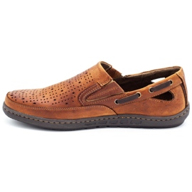 Polbut Sapatos masculinos mocassins perfurados J68 / 2L gengibre multicolorido 1