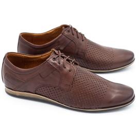 Sapatos masculinos perfurados 394A marrom castanho 1