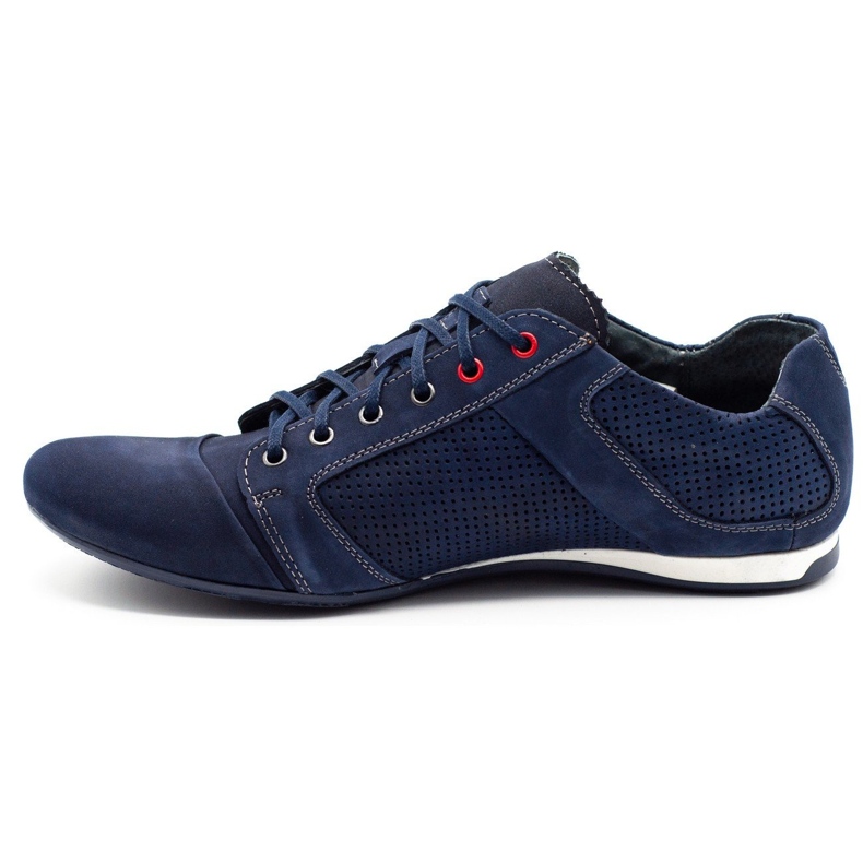 Lemar Sapatos de couro masculino 882 azul marinho 1