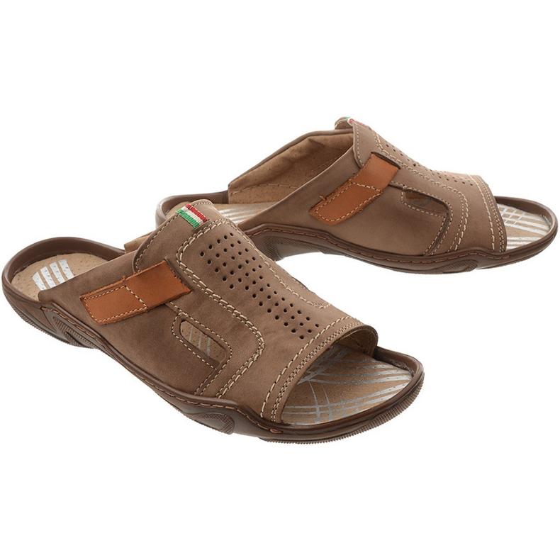 Chinelos masculinos 307 castanhos 2