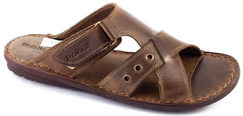 Polbut Chinelos masculinos SA05 castanhos marrom 1