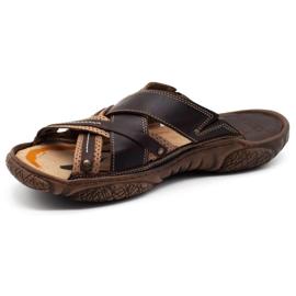 Lemar Chinelos de couro masculino 1654 marrom 2