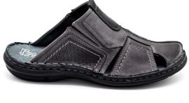 Polbut Chinelos de couro masculino 312 cinza 1