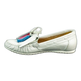 Lewski Mocassins femininos 2673 pérolas brancas branco 1