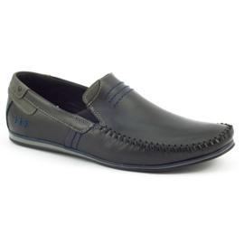 KOMODO Mocassins de couro preto masculino 876 1