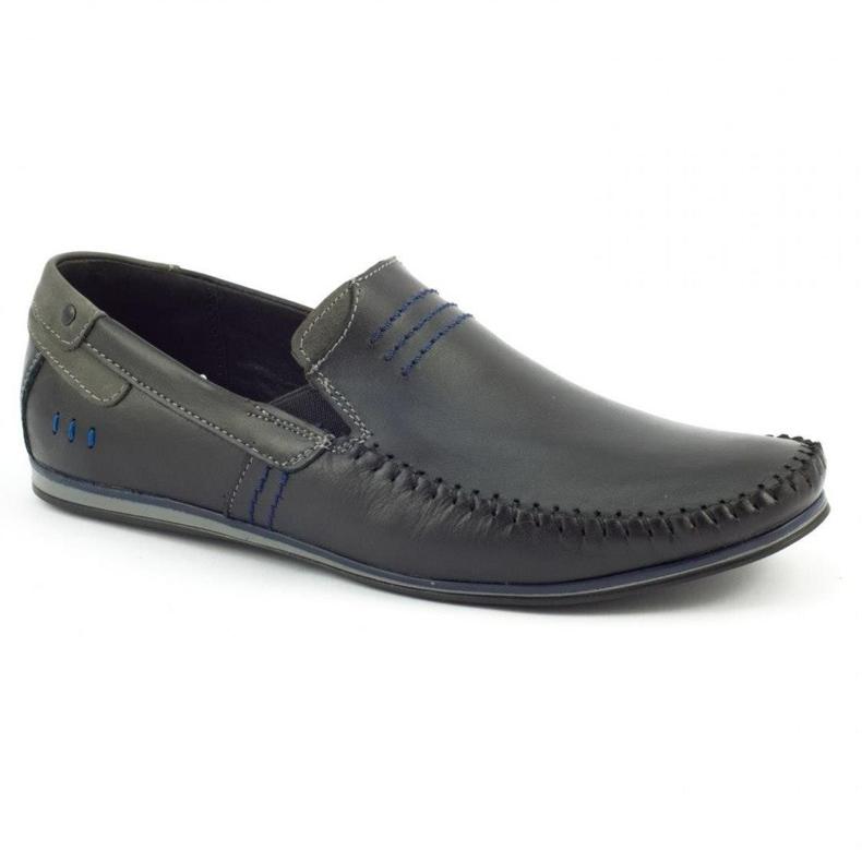 KOMODO Mocassins de couro preto masculino 876 1