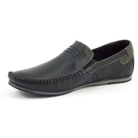 KOMODO Mocassins de couro preto masculino 876 2