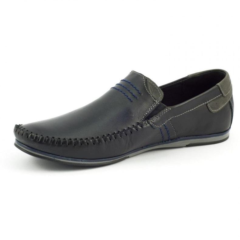 KOMODO Mocassins de couro preto masculino 876 2
