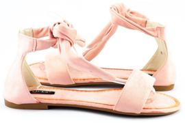 Sandálias femininas amarradas 6121 rosa 2