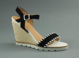 Marqullz Sandálias cunha 6240 trançadas pretas preto 1