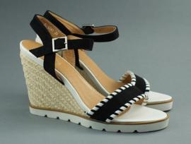 Marqullz Sandálias cunha 6240 trançadas pretas preto 2