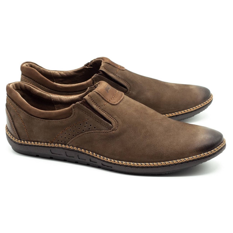 Joker Sapatos masculinos, mocassins de couro 937 oliva marrom 1