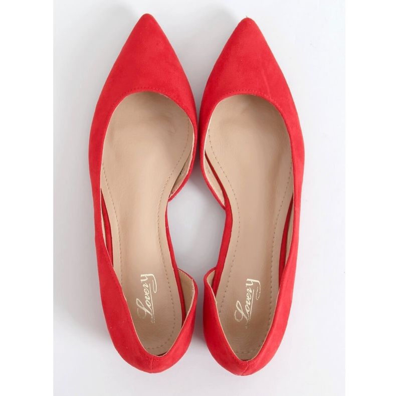 Bailarinas com um corte vermelho MM-593 Vermelho 1 Bailarinas com um corte vermelho MM-593 Vermelho 1