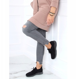 Meias pretas sapatos esportivos C9239 Negro preto 2