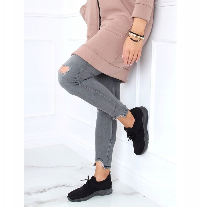 Meias pretas sapatos esportivos C9239 Negro preto 2