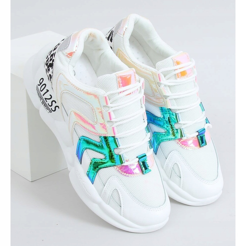 Sapatos esportivos brancos B0-233 Amarelo multicolorido 1