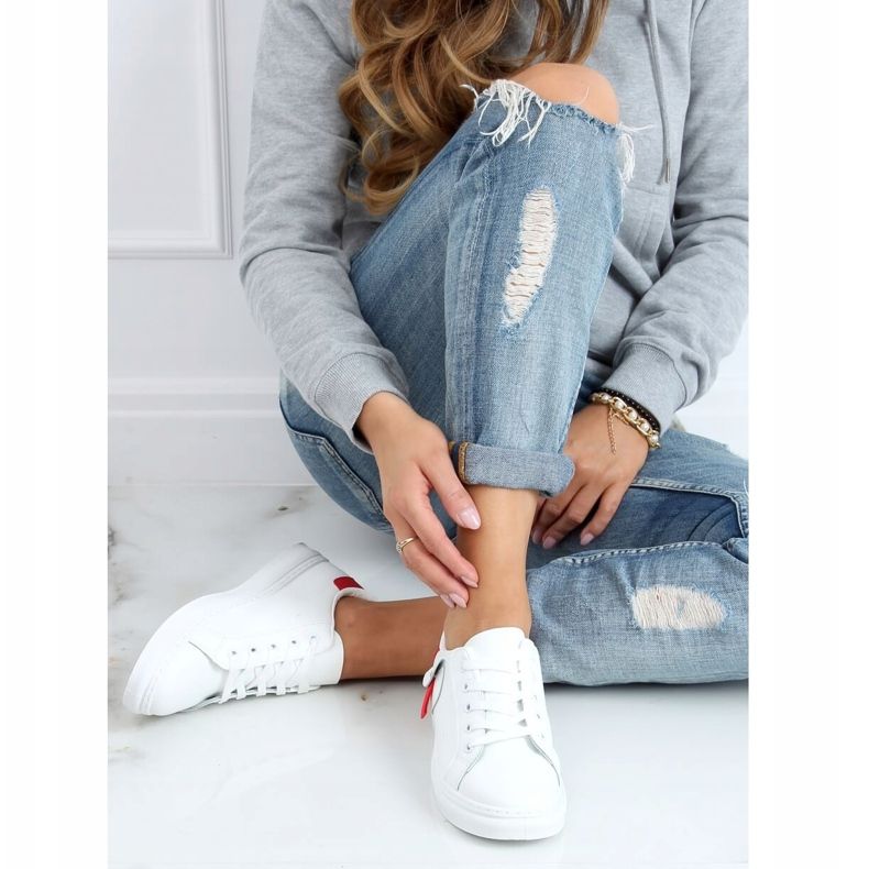 Tênis feminino branco e vermelho LA132P Vermelho 2