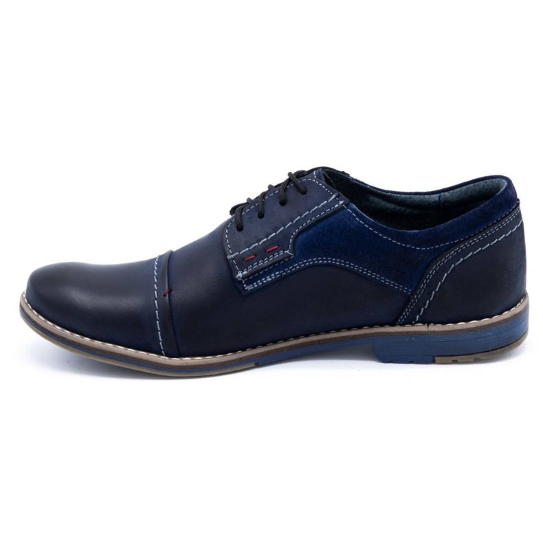 Olivier Sapatos de couro masculino 253 azul marinho 1