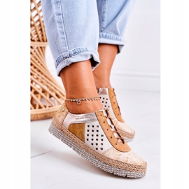 Sapatos de couro feminino Maciejka Amarelo 03339-44 multicolorido 2