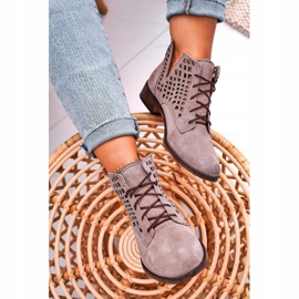 Nicole Botas femininas cappuccino cappuccino de camurça aberta marrom 1