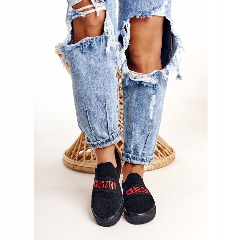 Tênis feminino slip-on Big Star FF274221 preto 2
