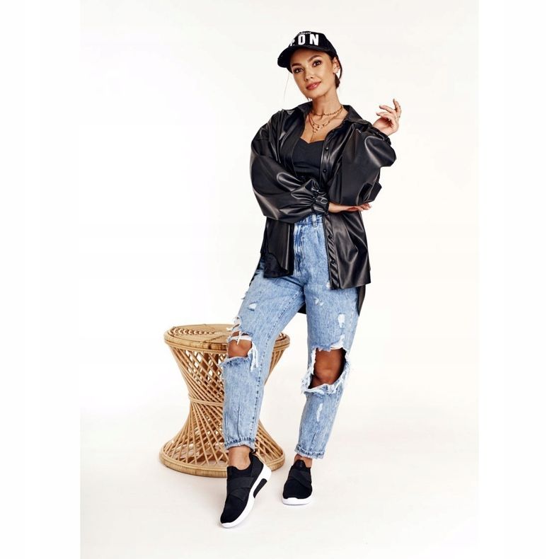 Sapatos esportivos femininos Slip-on com sistema de espuma de memória Big Star FF274890 preto 1