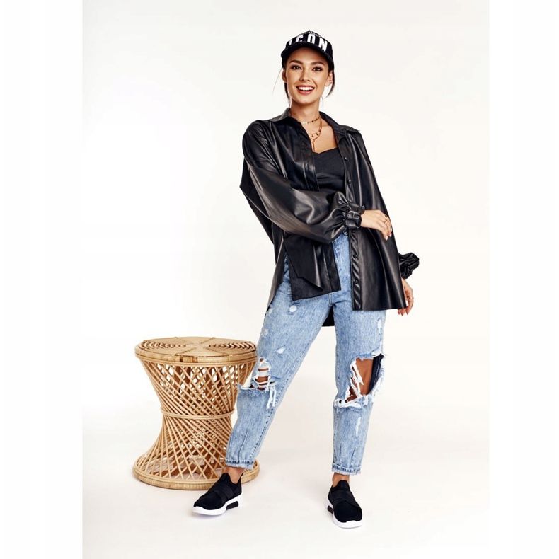 Sapatos esportivos femininos Slip-on com sistema de espuma de memória Big Star FF274890 preto 2