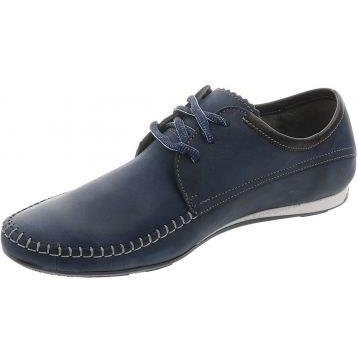 Lemar Mocassins masculinos com atacadores 872 azul marinho 1