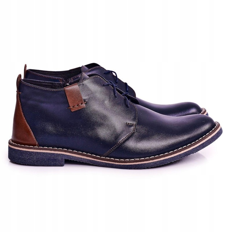 Gejms Botas quentes de couro Ferens masculino azul marinho marrom azul-marinho 1