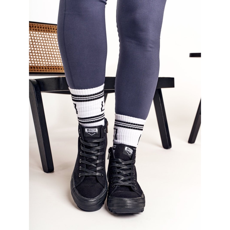 Tênis alto feminino Big Star FF274244 preto 2