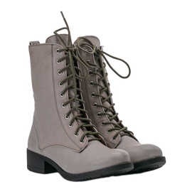Botas cinza com cordões S10 1