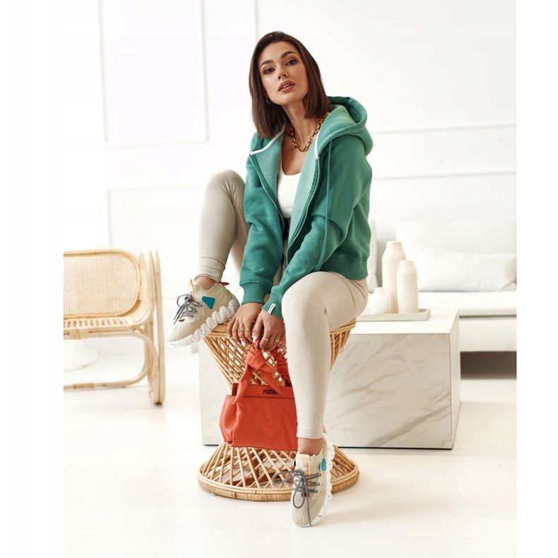 PS1 Meias esportivas femininas Beige Fashion Pioneer marrom 1