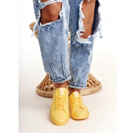 Tênis feminino de couro Big Star HH274142 amarelo 1