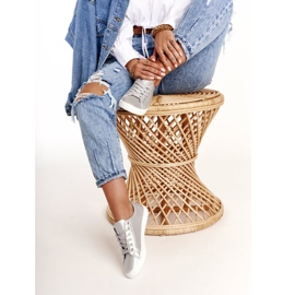 Tênis feminino de couro Big Star HH274143 prata 1