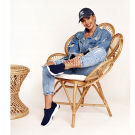 Calçados esportivos femininos com deslizamento Big Star DD274464 azul marinho 1