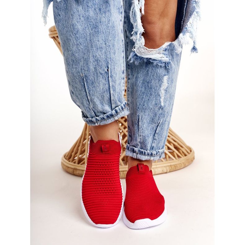 Sapatas esportivas femininas slip-on Big Star DD274463 vermelho 2