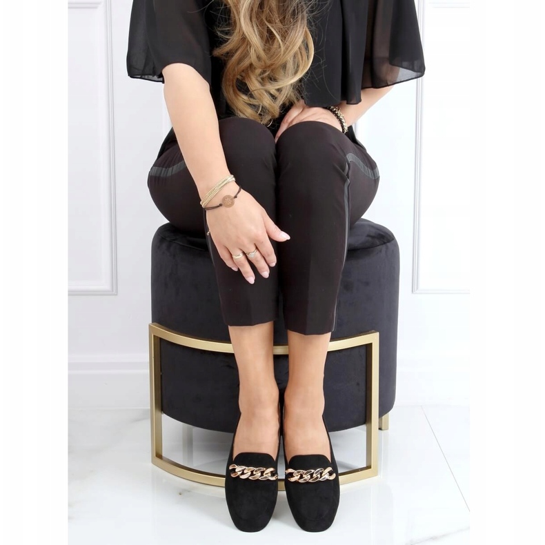 Mocassins pretos com corrente LL-237P Preto 1 Mocassins pretos com corrente LL-237P Preto 1