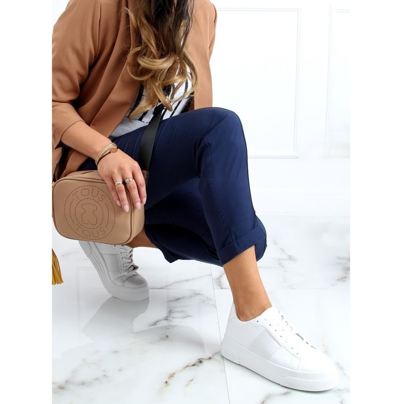 Tênis branco com sola alta LA133P Branco 2