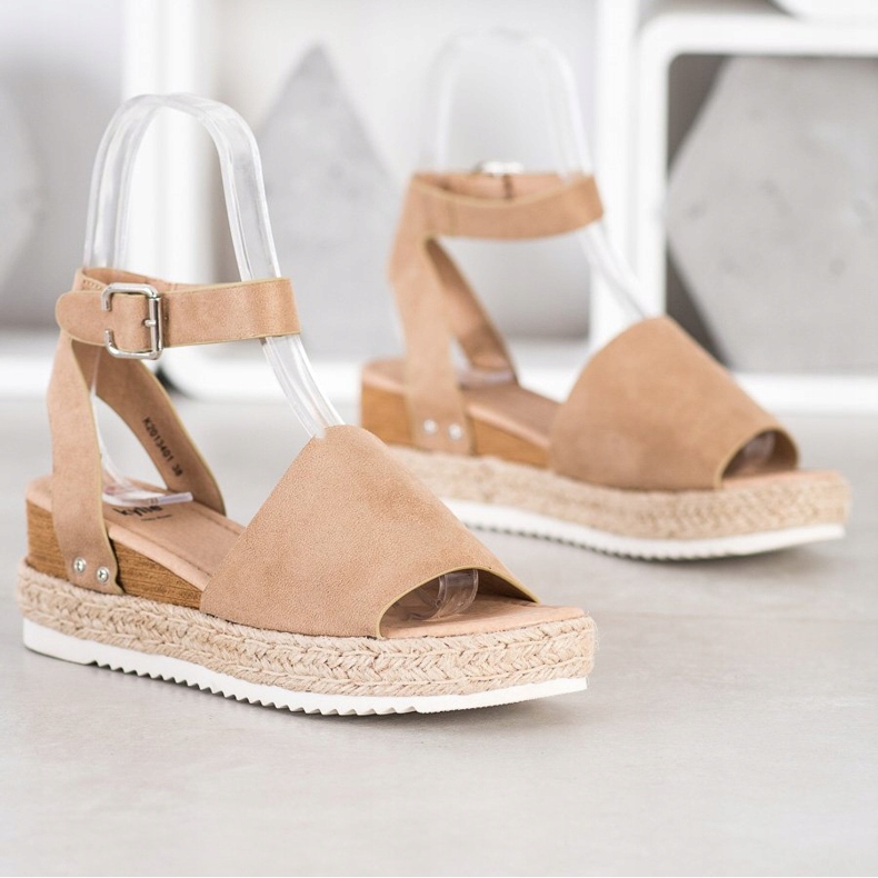 Kylie Sandálias Beige Wedge marrom 1