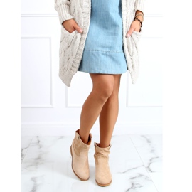 Botas bege em uma cunha oculta B0-515 Khaki cáqui 1