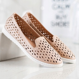 Sabatina Slipons com padrão Openwork castanho 1
