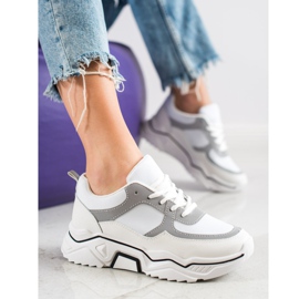 SHELOVET Tênis esportivos confortáveis branco cinza multicolorido 1