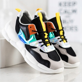 Bestelle Tênis na plataforma da moda preto prata cinza multicolorido 1