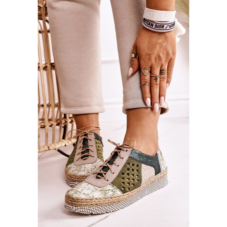 Brogues Maciejka Couro Verde Feminino 03339-09 1