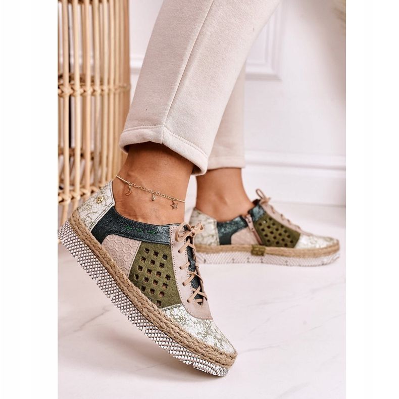 Brogues Maciejka Couro Verde Feminino 03339-09 2