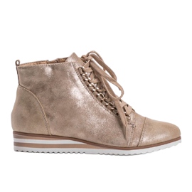 Tênis bege 15A8617 dourado 1 Tênis bege 15A8617 dourado 1